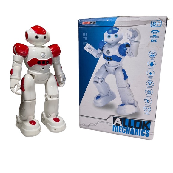 Two SAME WIN Allok Mechanics Motion Sensing & Remote Control Robots Red & White - Picture 15 of 15